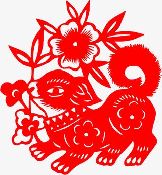 兔子中国风剪纸免抠