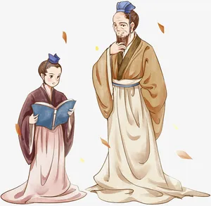 教师节古代老师给学生讲课免抠