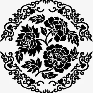 黑白花朵底纹免抠