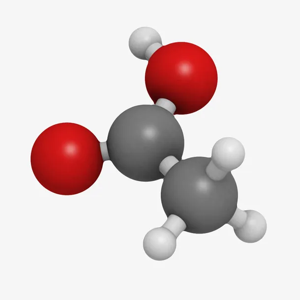 黑色乙酸分子形状素材免抠