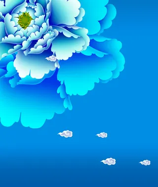 牡丹花 天蓝 女性 中秋背景元素海报高清