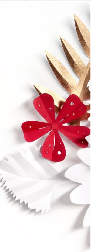 金色立体剪纸花免抠