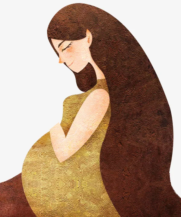 人物装饰画母亲节怀孕妈妈温馨插免抠