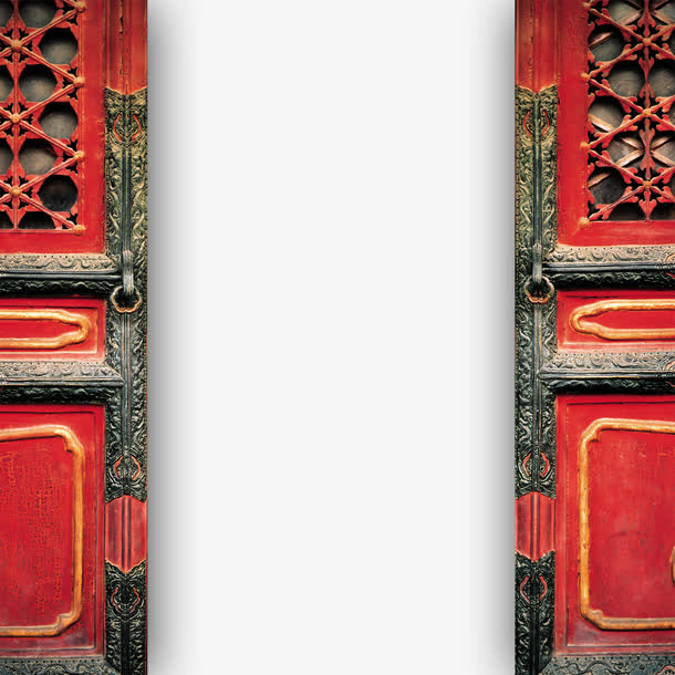 红色大门免抠