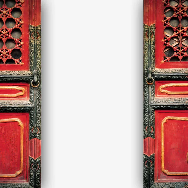 红色大门免抠