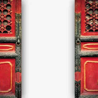 红色大门免抠