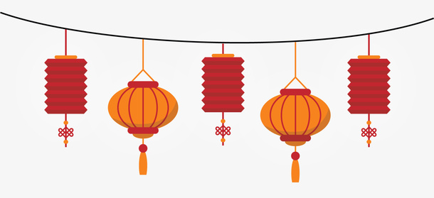 新年各式灯笼挂饰免抠