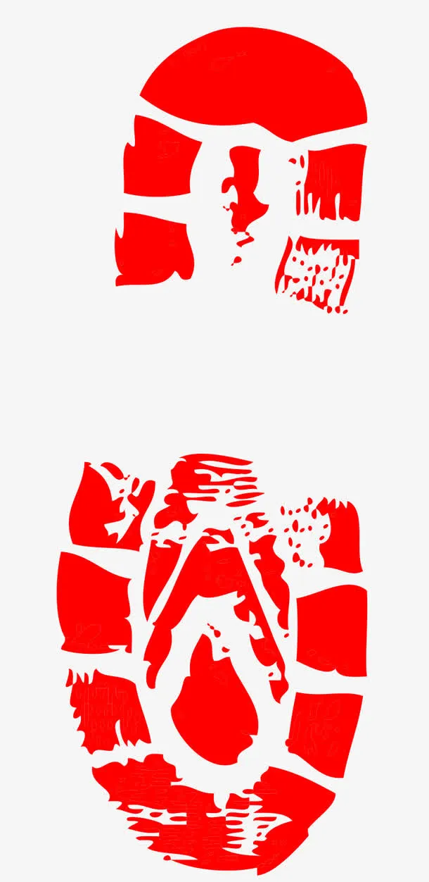 红色鞋印免抠