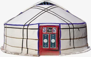 春季草原白色蒙古包免抠