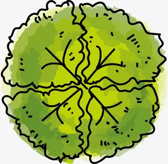 绿色春季水彩树叶免抠