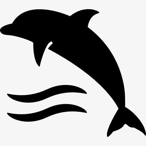 海豚在水浪图标免抠