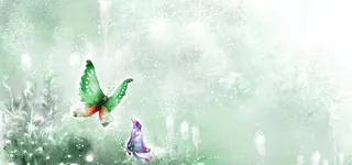 手绘蝴蝶插画背景高清