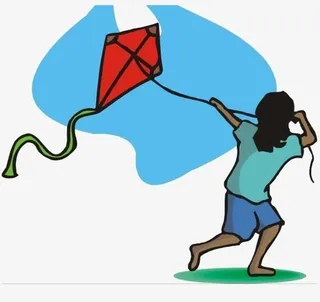 清明节手绘放风筝的人素材免抠免抠