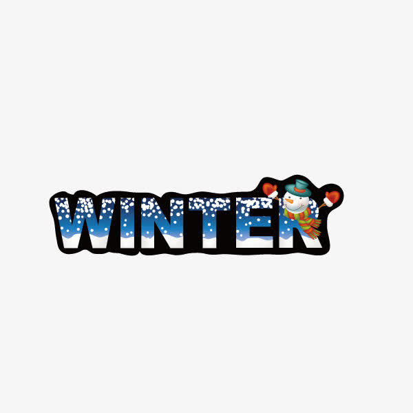 冬天 雪花 四季  海报banner字体