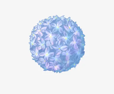 手绘紫色花球免抠