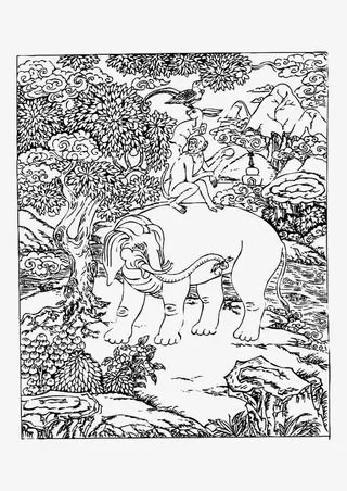 矢量藏族佛教绘画免抠