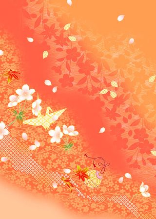 红色花纹底图高清免抠