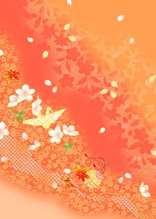 红色花纹底图高清免抠