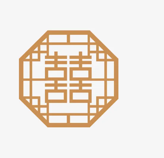 中国风喜字边框免抠