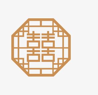 中国风喜字边框免抠