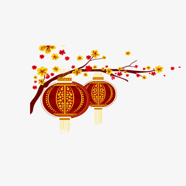 梅花灯笼免抠