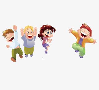 欢呼的孩子们免抠