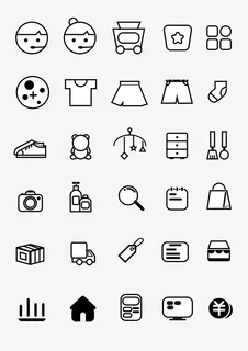 简洁线条电商图标免抠