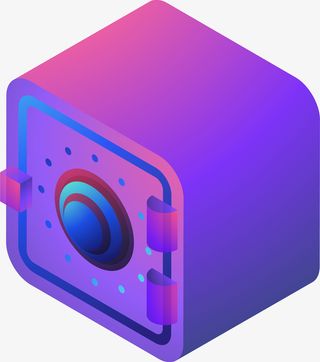 2.5D渐变音响立体插画免抠