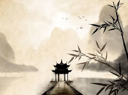 手绘水墨风景背景高清 手绘水墨风景背景高清