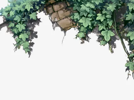 水彩藤蔓边框免抠