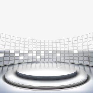 银灰色大气时尚立体展台免抠