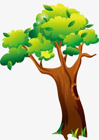 卡通绿植阳光大树免抠