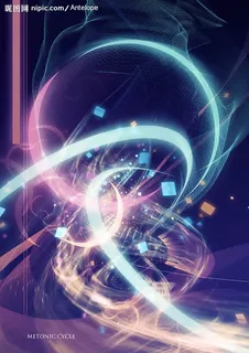 粉蓝色光效梦幻壁纸免抠