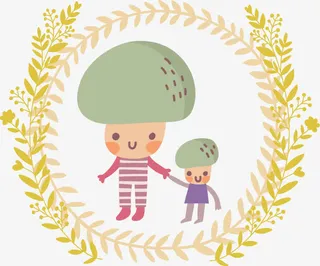 卡通手绘树枝边框免抠