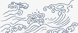 简笔画波浪免抠