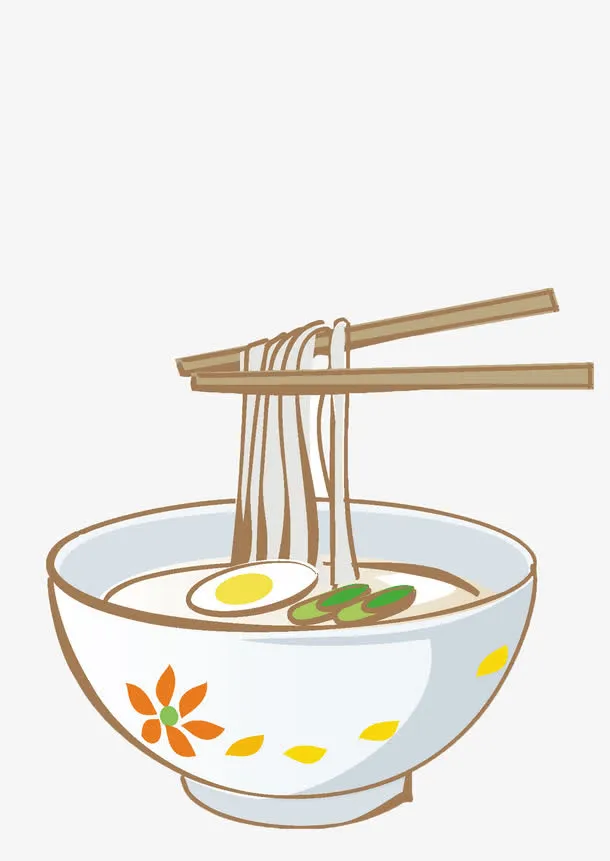 手绘面条免抠