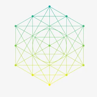 绿色黄色抽象线条几何流体渐变素免抠