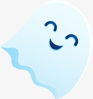 蓝色卡通幽灵免抠
