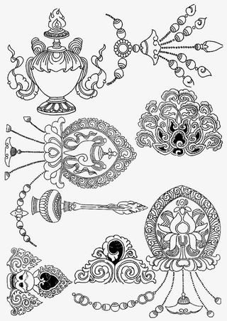 藏族宗教元素矢量免抠