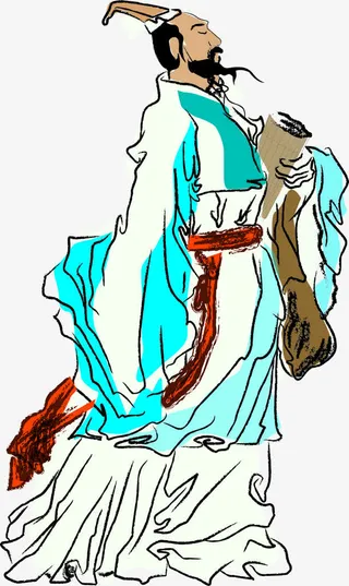 古代诗人屈原人物手绘免抠