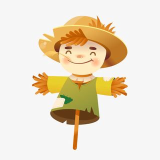 小男孩稻草人免抠