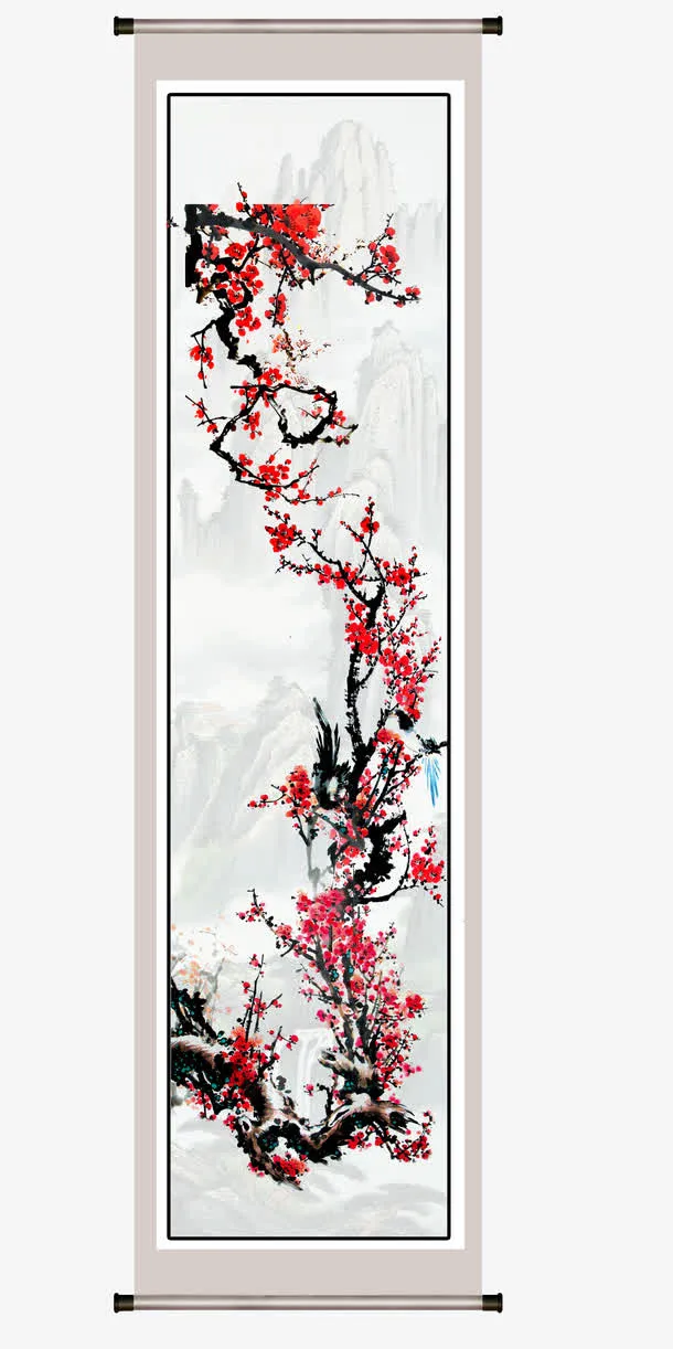 梅花挂轴免抠