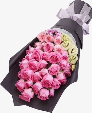 卡通手绘美丽的花束免抠