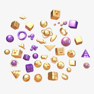 C4d 球 漂浮元素 几何免抠