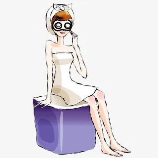 敷眼睛的美女免抠