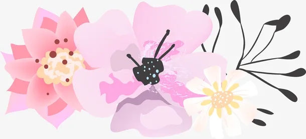 文艺清新花草海报设计装饰免抠
