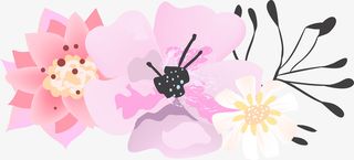 文艺清新花草海报设计装饰免抠