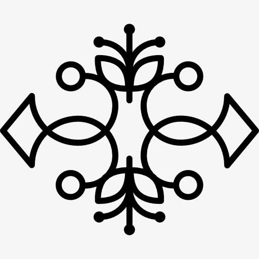 花艺设计双对称纹饰图标免抠