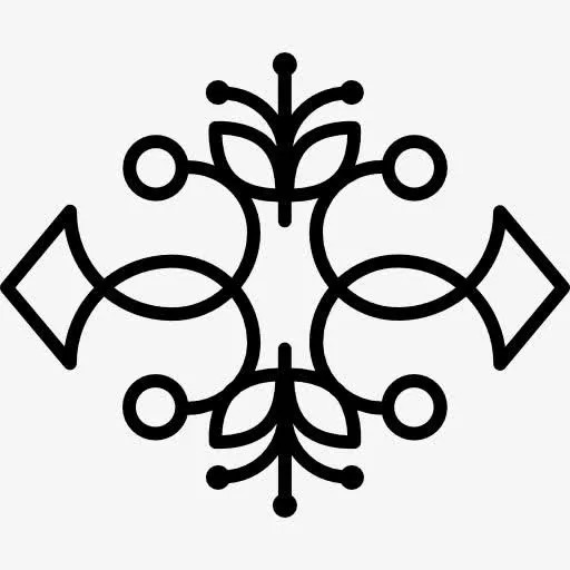 花艺设计双对称纹饰图标免抠