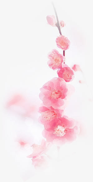 桃花彩绘桃花透明桃花免抠